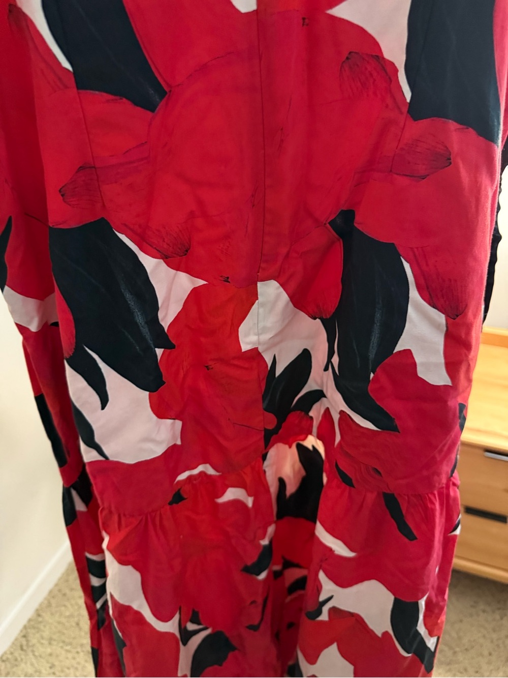 Amur Womens Selna Silk-Blend Midi Dress Red 10 - Picture 6 of 7